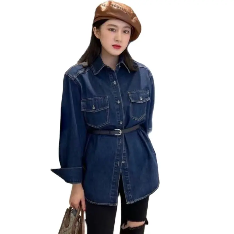 

2023 Spring New Coat For Women Retro Medium And Long Single Breasted Belt Lapel Commute Leisure Time Chaqueta Free Shipping