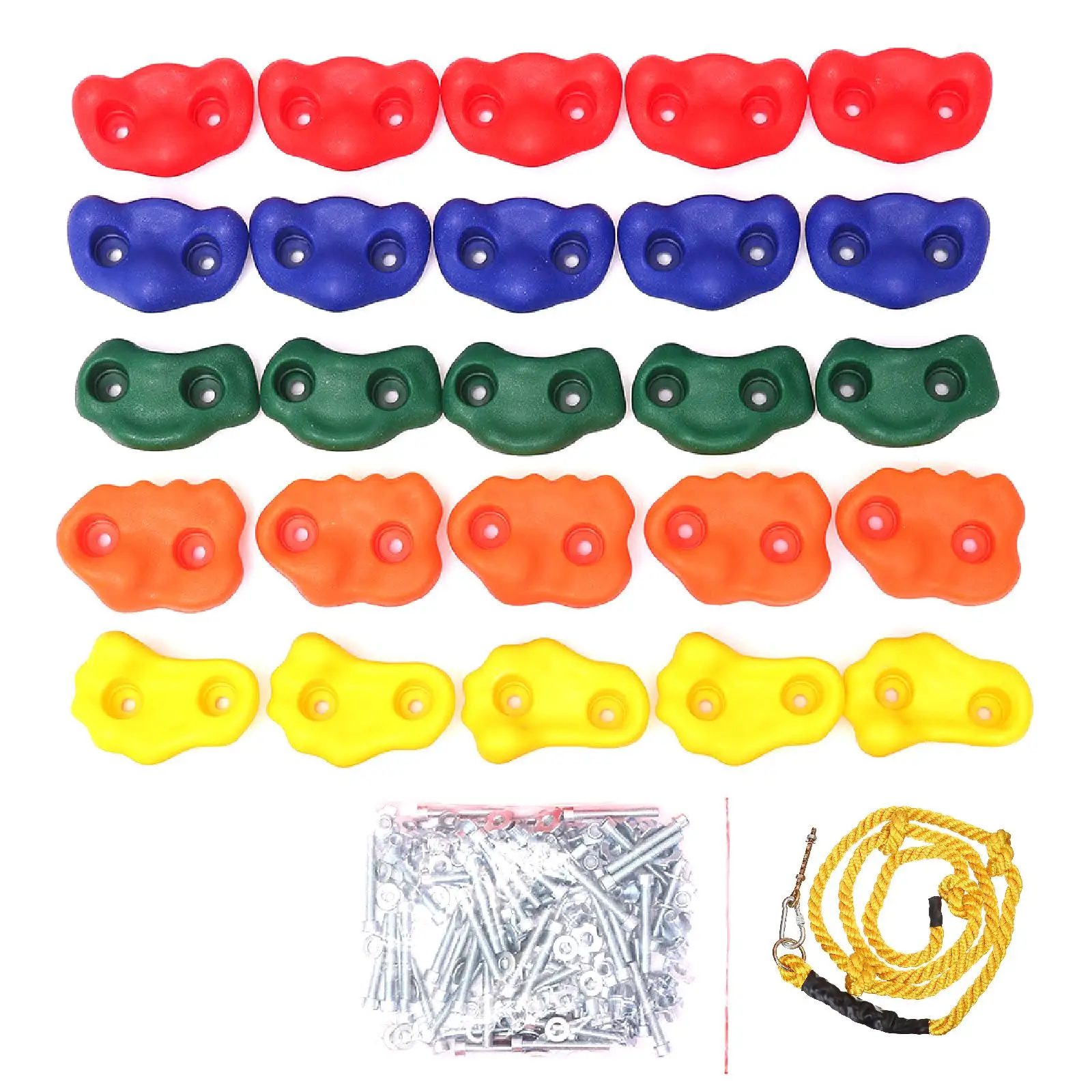 25 Pieces Rock Climbing Holds for Kids with Hardware Fittings Developing Adventurous Spirit Courage Rock Climbing Wall Holds