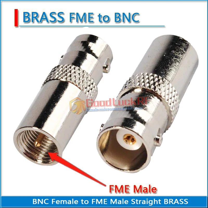 

Q9 BNC Male to FME Male Cable Connector Socket FME - BNC Straight Nickel Plated Brass Coaxial RF Adapters