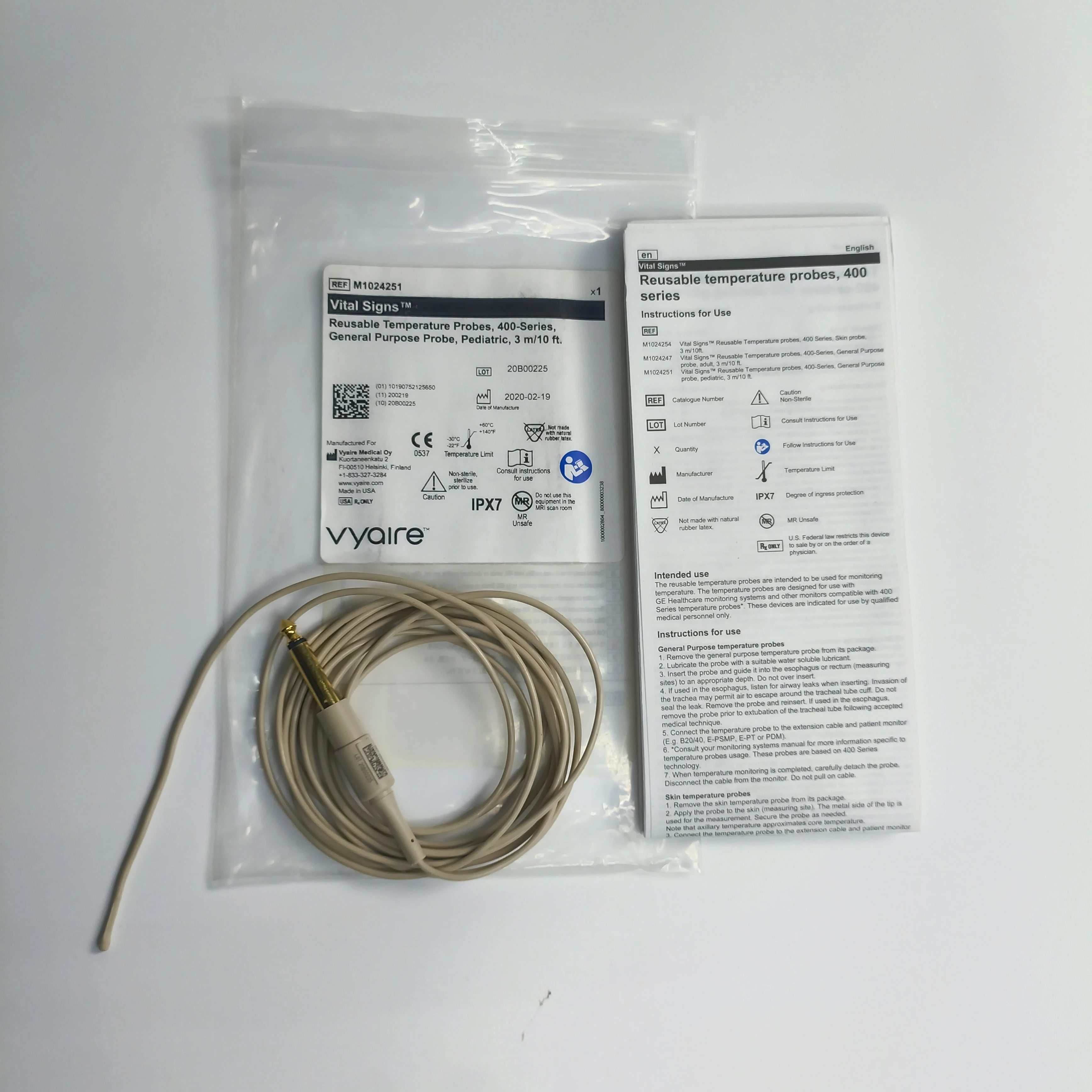 Vyaire Medical #M1024251 Temperature Probe Level 1® 400 Series Esophageal / Rectal