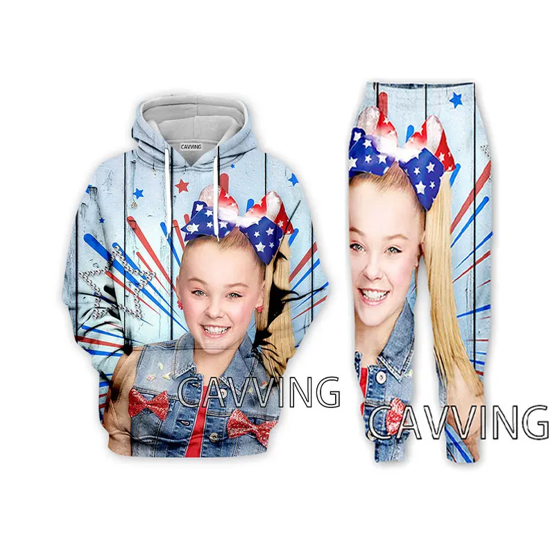 New Fashion  3D Print JOJO SIWA  Hoodies/Hooded Sweatshirts + Pants Trousers Suit Clothes Two-Pieces Sets 3