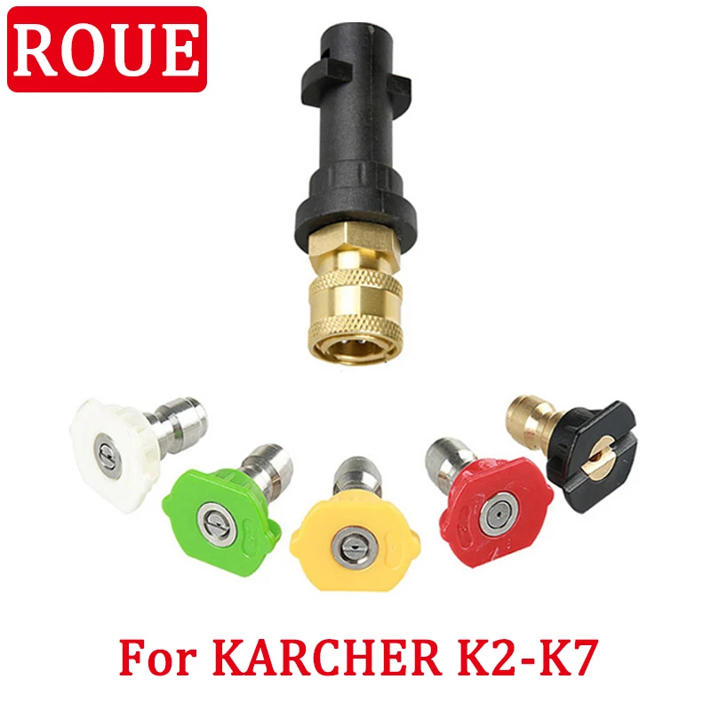 Rondella Ad Alta Pressione 1800Psi Parti Di Pulizia 1/4 "Connettore Rapido In Plastica Spray Ugello A Cinque Colori Per Karcher K2K3K4K5K6K7
