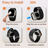 Coque pour Apple Watch Ultra 2 3 49mm 45/41/44/40/42/38mm, protection d'écran en fibre de carbone, verre trempé série 9/8/7/6/5/4/SE 5