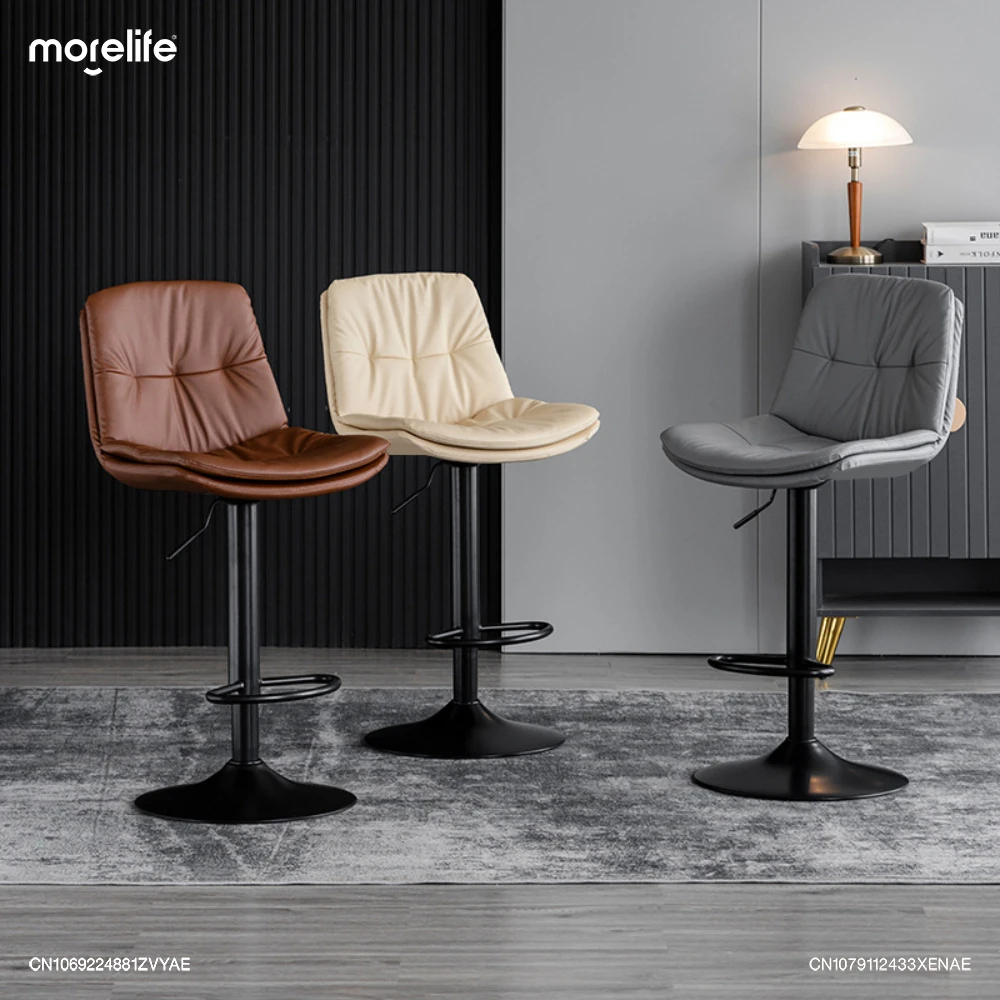 

Nordic Lift Rotating Counter Stools Bar Chairs Home Modern Simple Backrest Creative Light Luxury High Feet Stool Home Furniture