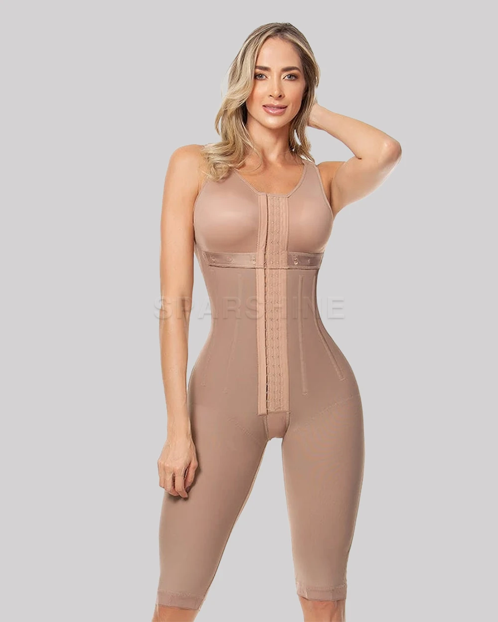 Full Body Tummy Control Faja Bust Wrap Button Mid-Length Shapewear Colombian Reducing And Shapers