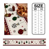 Merry Christmas Tree Ball Linen Table Runners Holiday Party Decor Reusable Dining Wedding Navidad Decorations 5