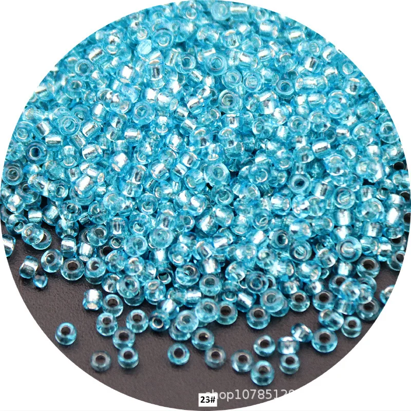 High-Quality Silver-Filled Glass Rice Beads for Jewelry & Clothing - Multiple Sizes Available