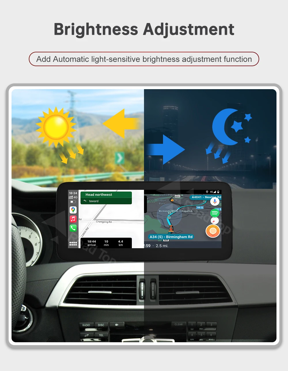 Kabelloses CarPlay Android Auto Multimedia-Radio-Display Linux-Bildschirm für Mercedes-Benz C-Klasse W204 S204 2011-2012 NTG4.5 – Detail 6