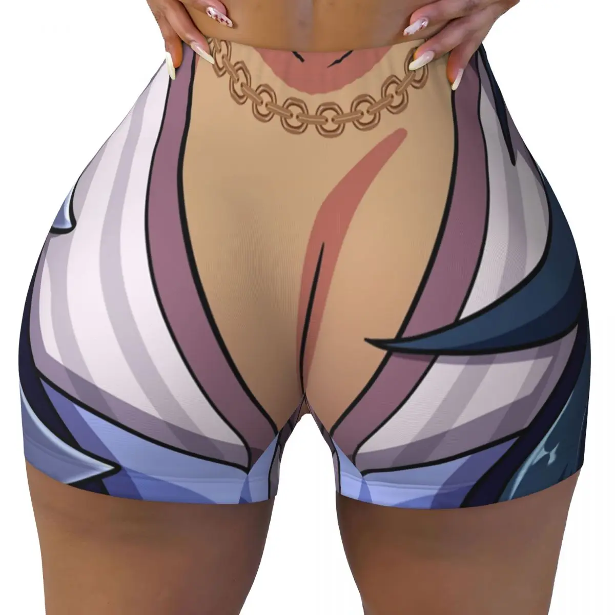 Custom Kaeya Tiddies Workout Running Volleyball Shorts for Women Genshin Impact Game Gym Yoga Shorts