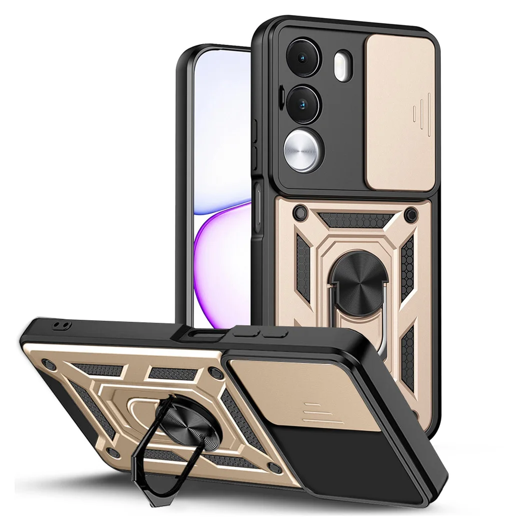Enhanced Armor Hybrid Metal Ring Holder Camera Protective Case