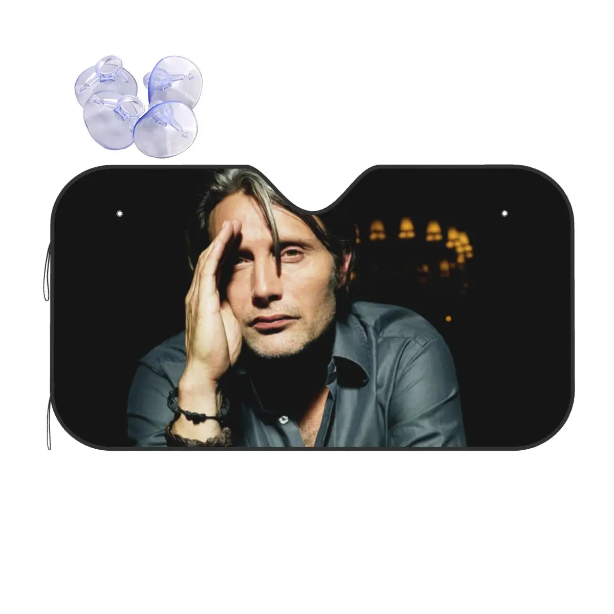 

Mads Mikkelsen солнцезащитный козырек на лобовое стекло искусство звезда потрясающая крышка переднее окно 70x130 см солнцезащитный козырек