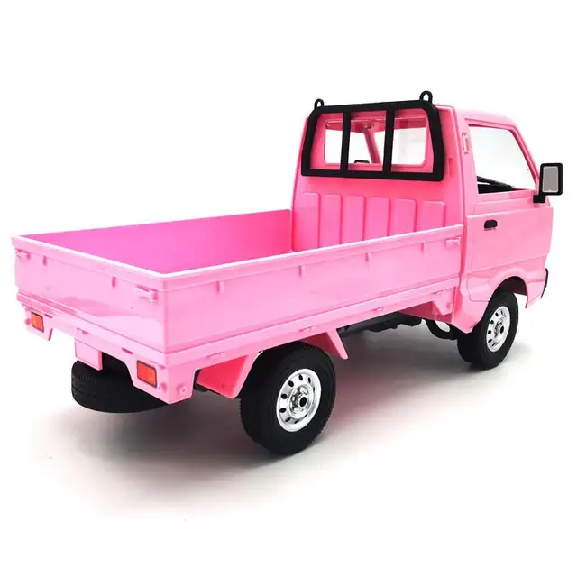 Pink WPL D12 RC Truck 1:10 2WD Simulation Drift Brushed Climbing LED Light On-Road Electric Hobby Car Toy For Boys Kids 4