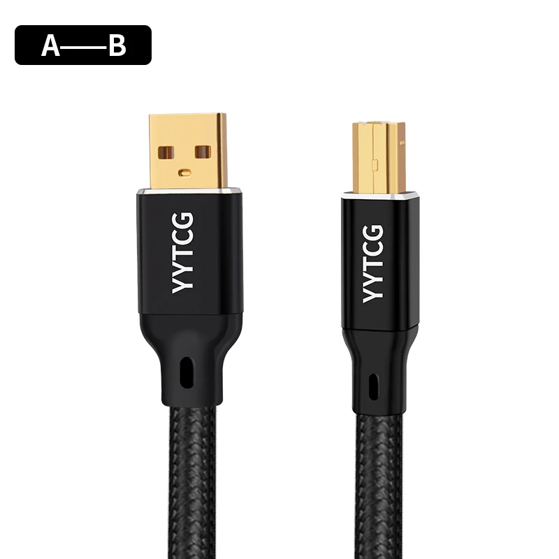 thumbnail image 1 of Cable USB OCC HIFI tipo A B, Cable USB 6N DAC A-C, Cable de Audio OCC Chapado en plata, Cable de datos, 1 of 5