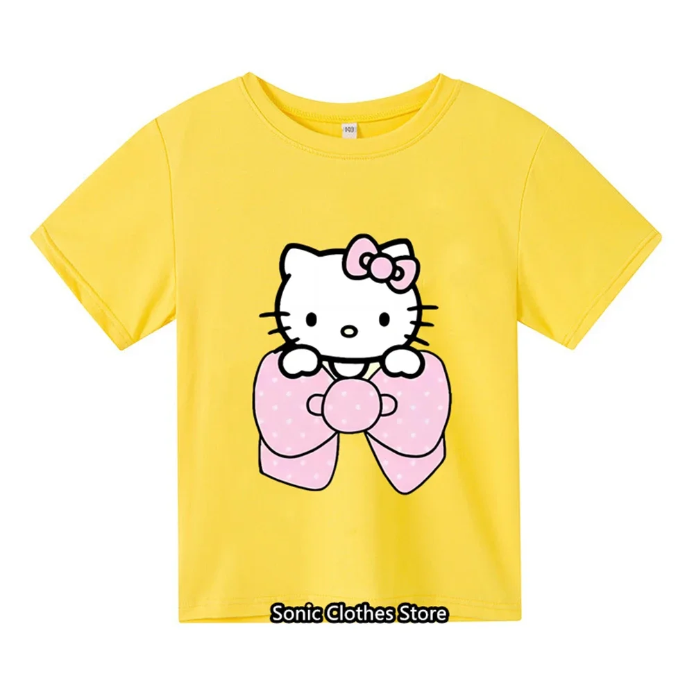 thumbnail image 1 of Camiseta Kawaii de Hello kitty para niñas, ropa, sudadera, Jersey, moda, dibujos animados de Anime, camisetas informales para niños, 1 of 5