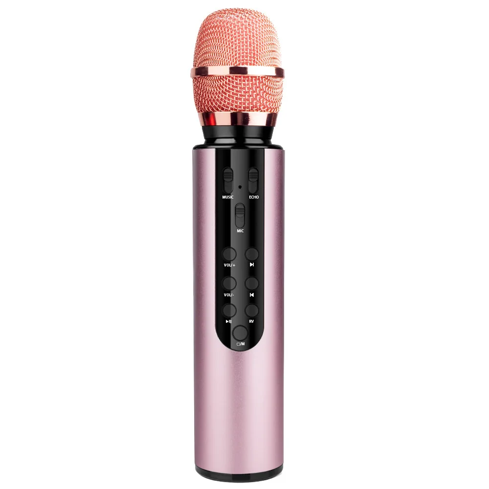 

K6 Multifunctional Wireless Bluetooth Karaoke Microphone with Double Speakers Portable Intelligent Microphone for Mobile Phone