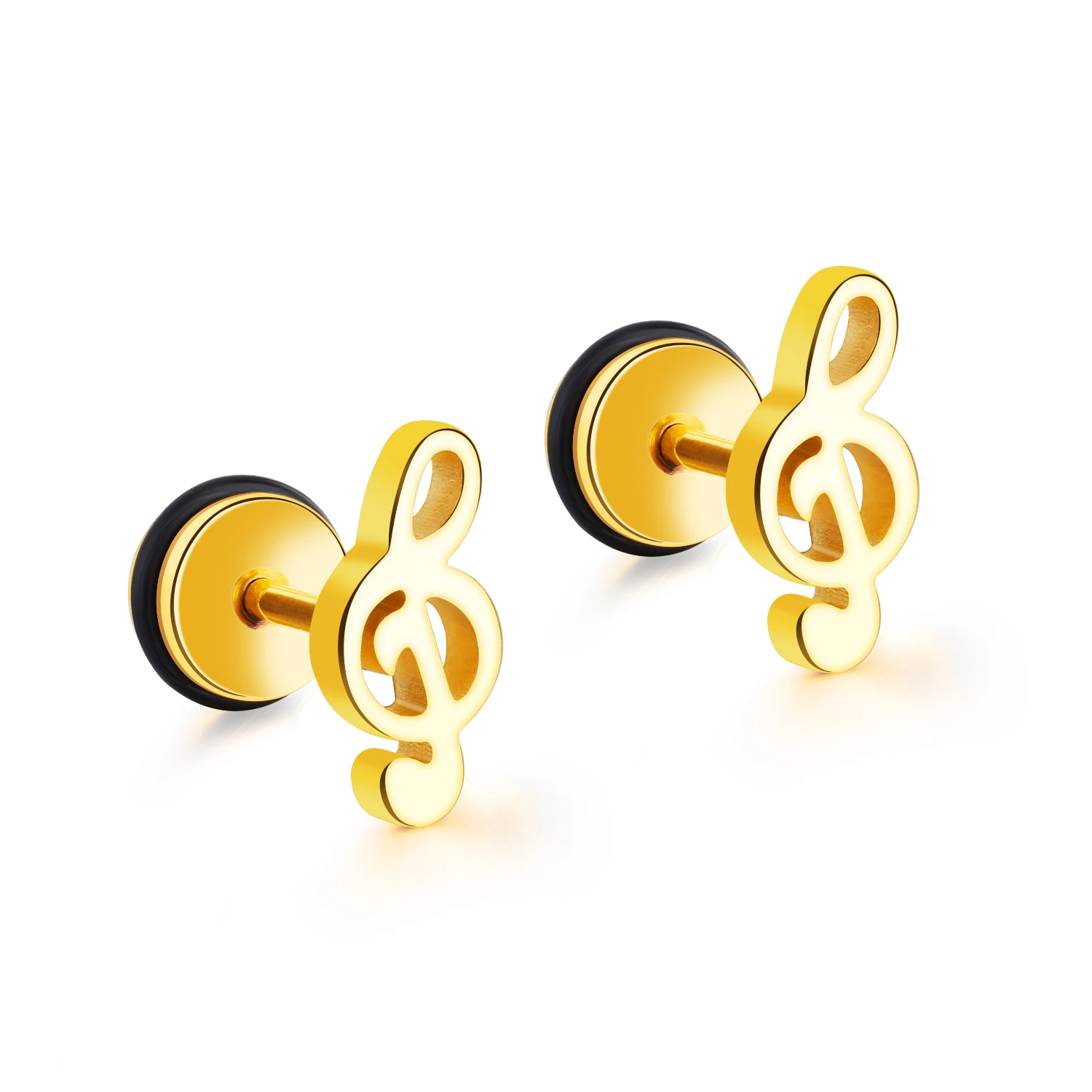 Gothic Star Stud Earrings Screw-Back Details View