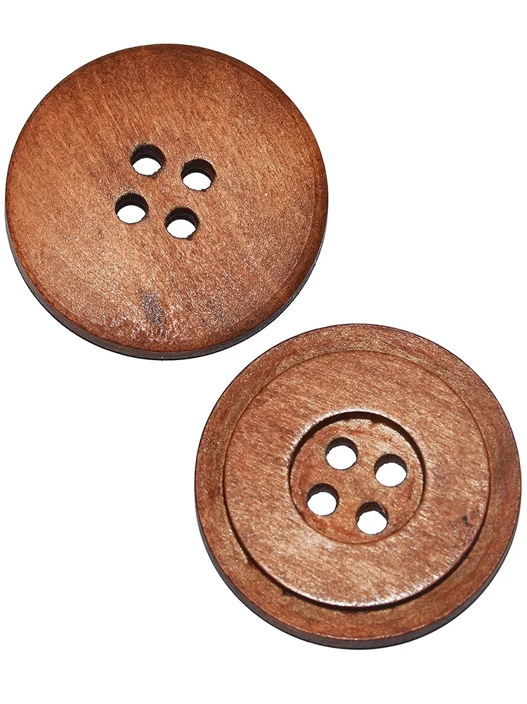 Fire Big Double-Deck Wooden Buttons, Stereoscopic Round Buttons