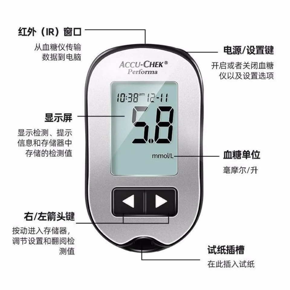 AccuAccu Chek Performa Blood Glucose Meter Sugar Actieve Diabetic Tester Diabetes Monitor Meting Auto coding no code chip needed