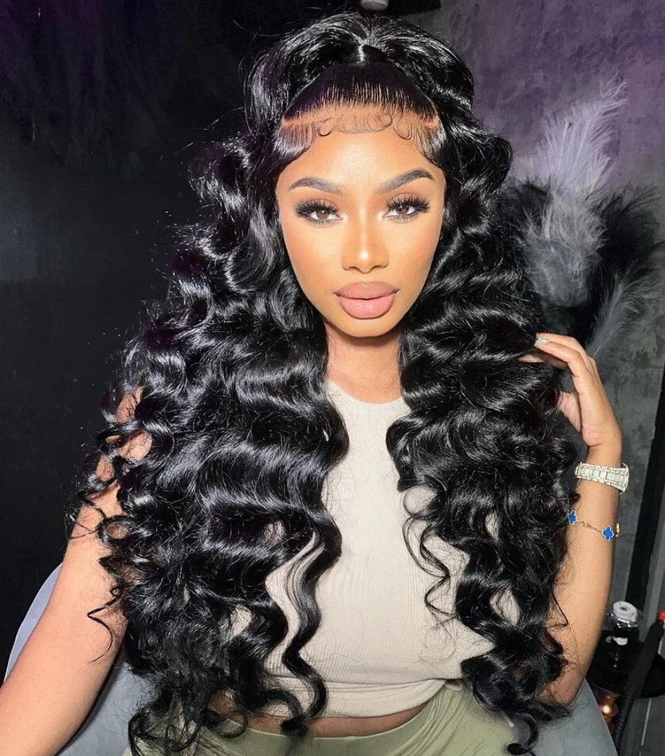 HD 13x6 Lose Naturwelle Lace Front Echthaarperücken 250 % Transparent 30 36 Zoll 13x4 360 Full Deep Water Wave Lace Frontal Perücken – Detail 17