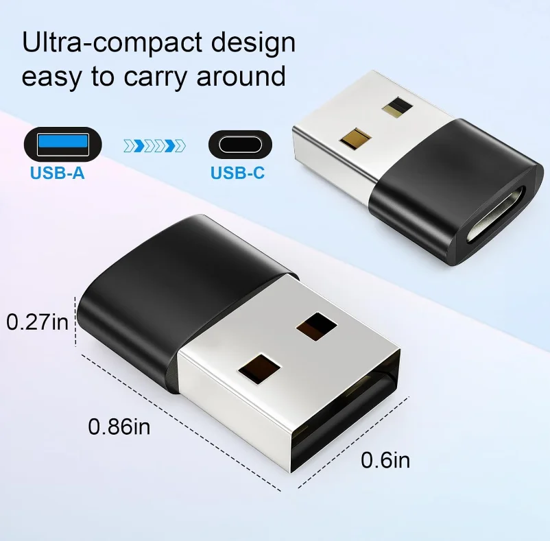 USB to USB C 어댑터 10개입, 아이폰 15 14 13 12 Pro Max Plus, 애플워치 U용 C타입 암-타입 A 수 충전 케이블 변환기