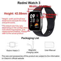 Xiaomi Redmi Watch 3 Smart Watch, 1.75" AMOLED 390×450 pixel Blood Oxygen Heart Rate, Bluetooth Phone Call Man/Woman Smart Watch 6