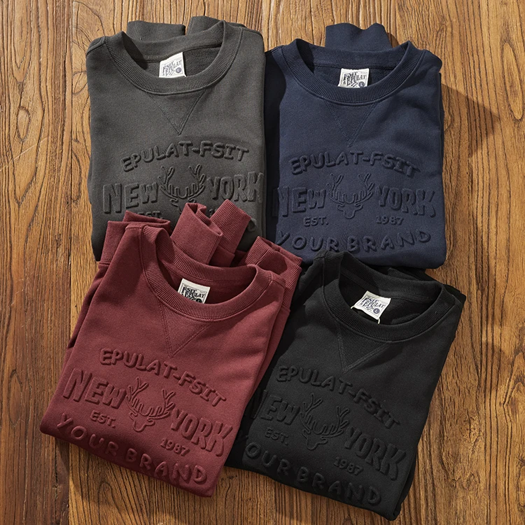 

Весна-Осень 5109, новинка, американский Ретро свитшот с 3D буквенным принтом, мужской простой вязаный промытый Молодежный Повседневный пуловер, спортивная одежда