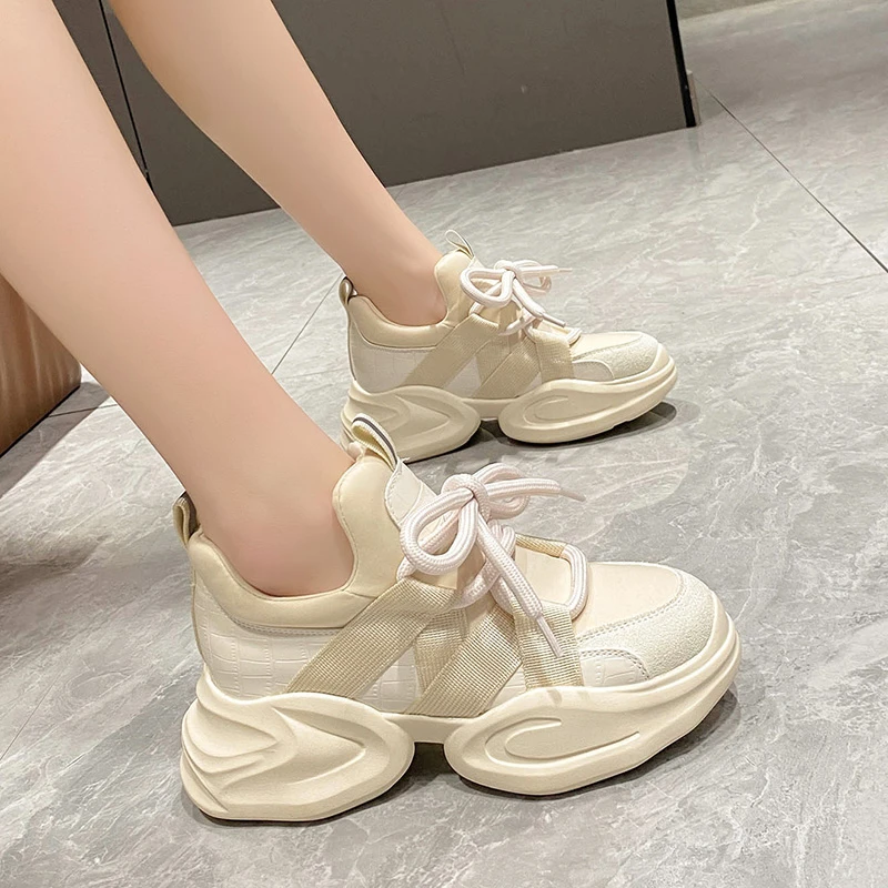 bryder daggry T samtidig Beige Color Chunky Sneakers Women Thick Bottom Casual Dad Shoes Women Shoes  Black Sports Shoes Free Shipping - AliExpress