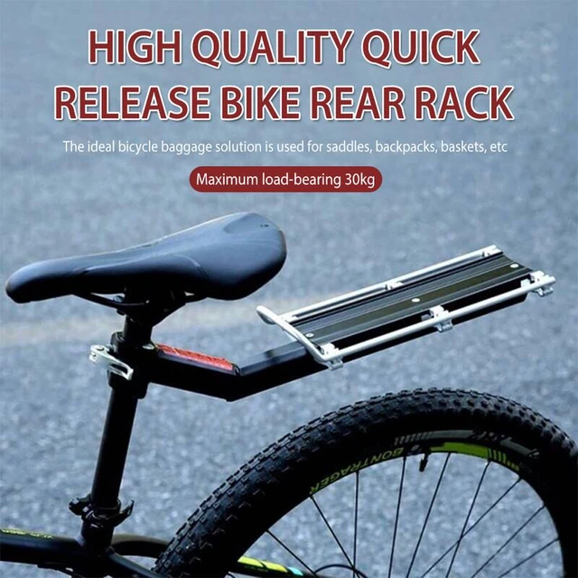 Portaequipajes de bicicleta, liberación rápida, ajustable, de aleación de  aluminio, portaequipajes trasero de bicicleta, compatible con bolsa de  asiento, 48x12cm - AliExpress