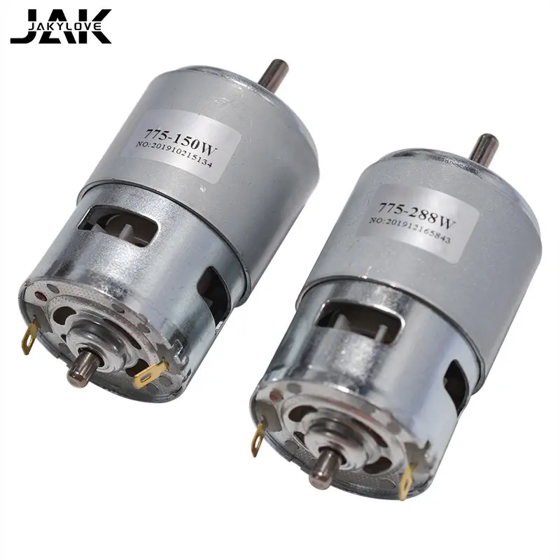 Motor Duplo do Eixo do Rolamento de Esferas Grande Torque Alta Potência Baixo Ruído 775 dc 12v24v 80w 150w 288w 12000rpm