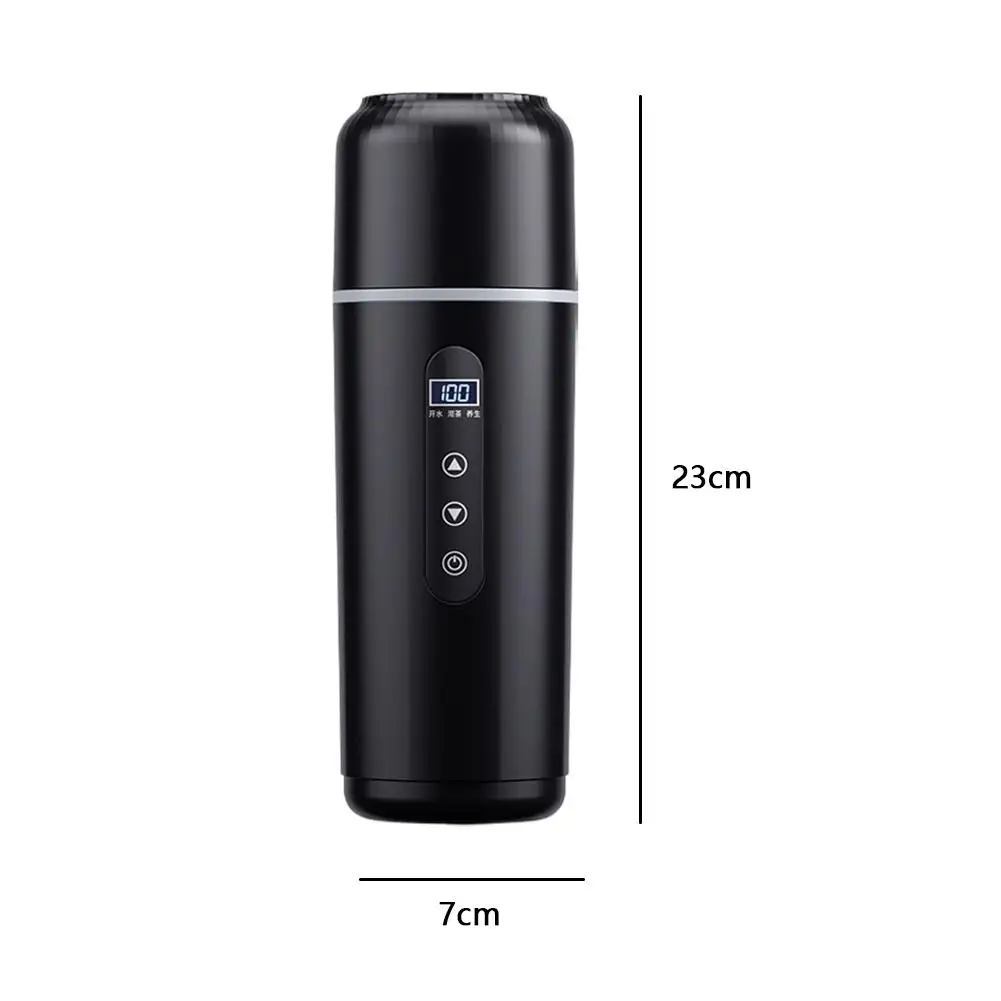 휴대용 보온병 12V/24V 겸용 USB 열 보존 통합 가열 500ml 끓는 물 컵 LCD 디스플레이