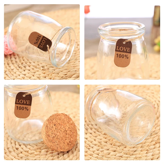 6 PC Mini Glass Jars Cork Lids Storage Containers Crafts Wedding Favors Sand Jar