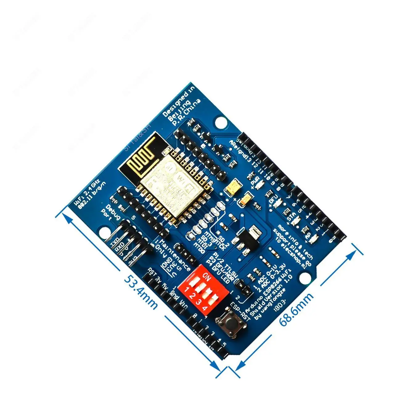 Esp8266 Esp-12 Esp-12E Uart Wifi Wireless Shield Development Board Per Arduino Mega Uno R3 Module Mega 3.3V 5V Ttl Interface One