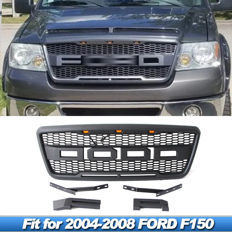 

Fit for 2004-2008 FORD F150 grille with LED light decoration front bumper accessories ABS plastic