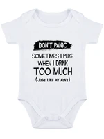 Don't Panic Sometimes I Puke When I Drink Too Much, Funny Baby onesie Baby Essentials Baby Bodysuit Baby Boy Girl Clothes 1