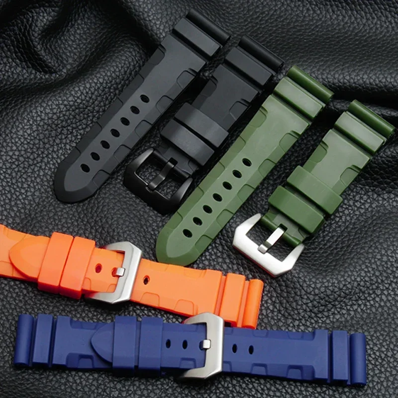Premium-Grade Silicone Watch Strap - Durable Rubber Band, 22mm 24mm Options