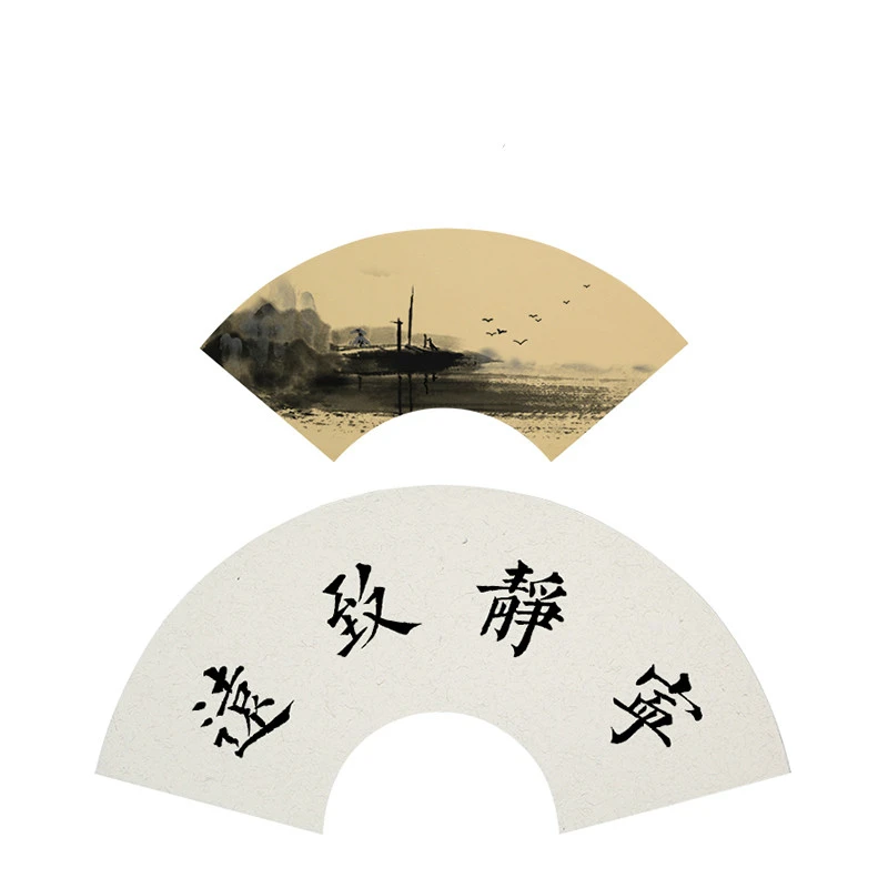 Drawing Calligraphy Paper Papel Arroz Vintage Pastel Rice Papier Fan Shaped Raw Ripe Xuan Paper Lens Card Painting Hemp Paper thicken half ripe xuan paper hard card batik gilt letterhead calligraphy lens paper card brush pen small regular script papier