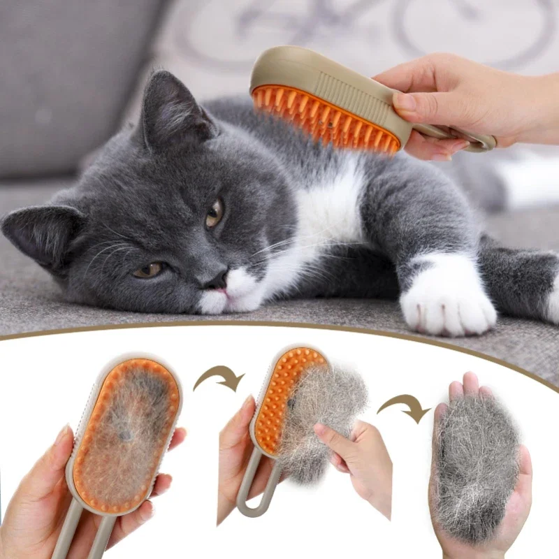 3 in 1 Pet Brush Cat Steam Brush Comb Dog Brush Electric Spray Cat Hair Brushes Massage Pet Grooming Hair Removal Combs 3