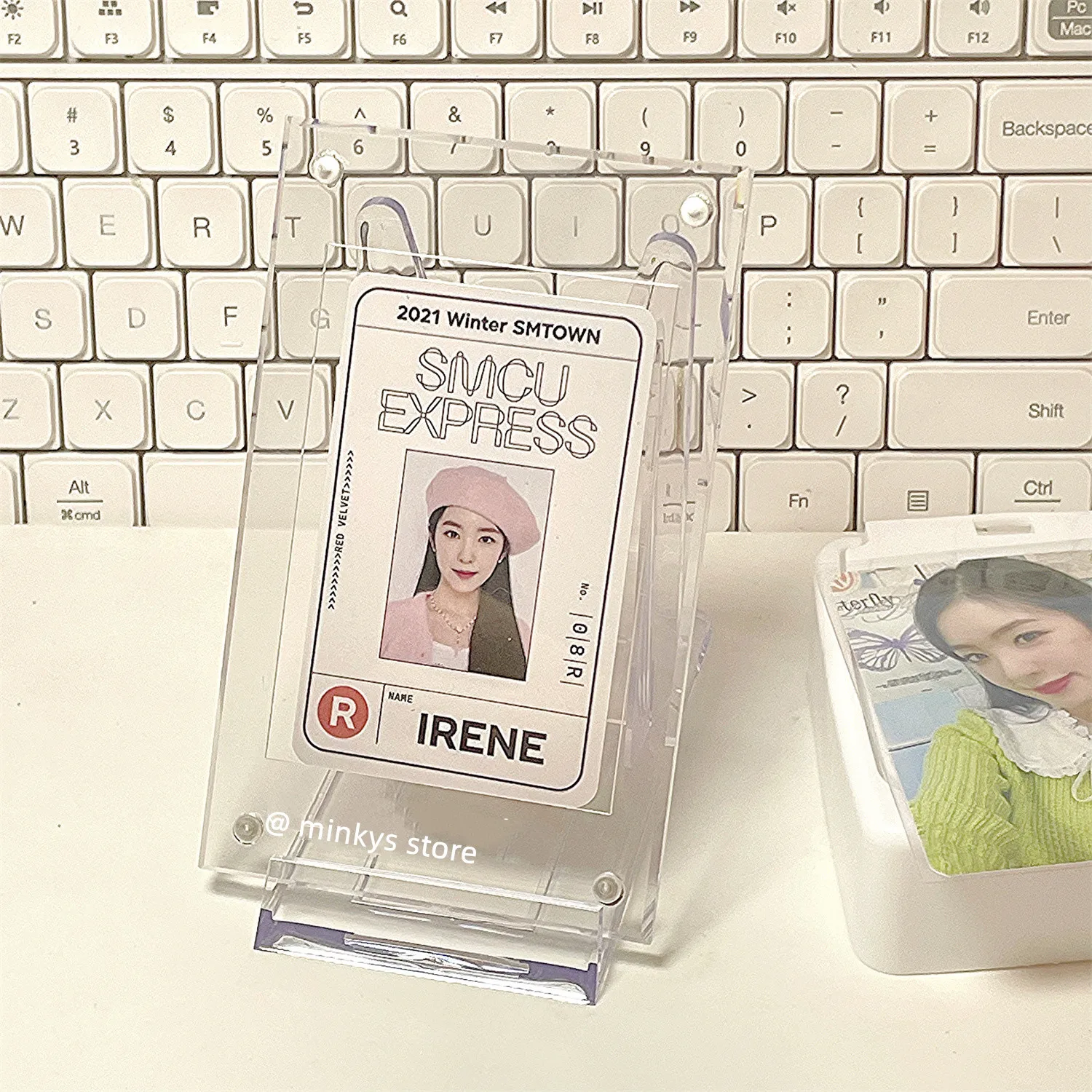 Kawaii 3 inch Kpop Photocard Holder Idol Card Photo Display Holder Protective Case Pendant Stationery