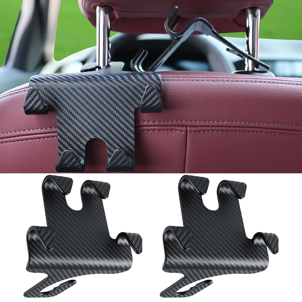 

Seat Headrest Organizer Holder Carbon Fiber Look Universal Mobile Phone Holder Car Seat Back Headrest Hook Car Seat Back Hook