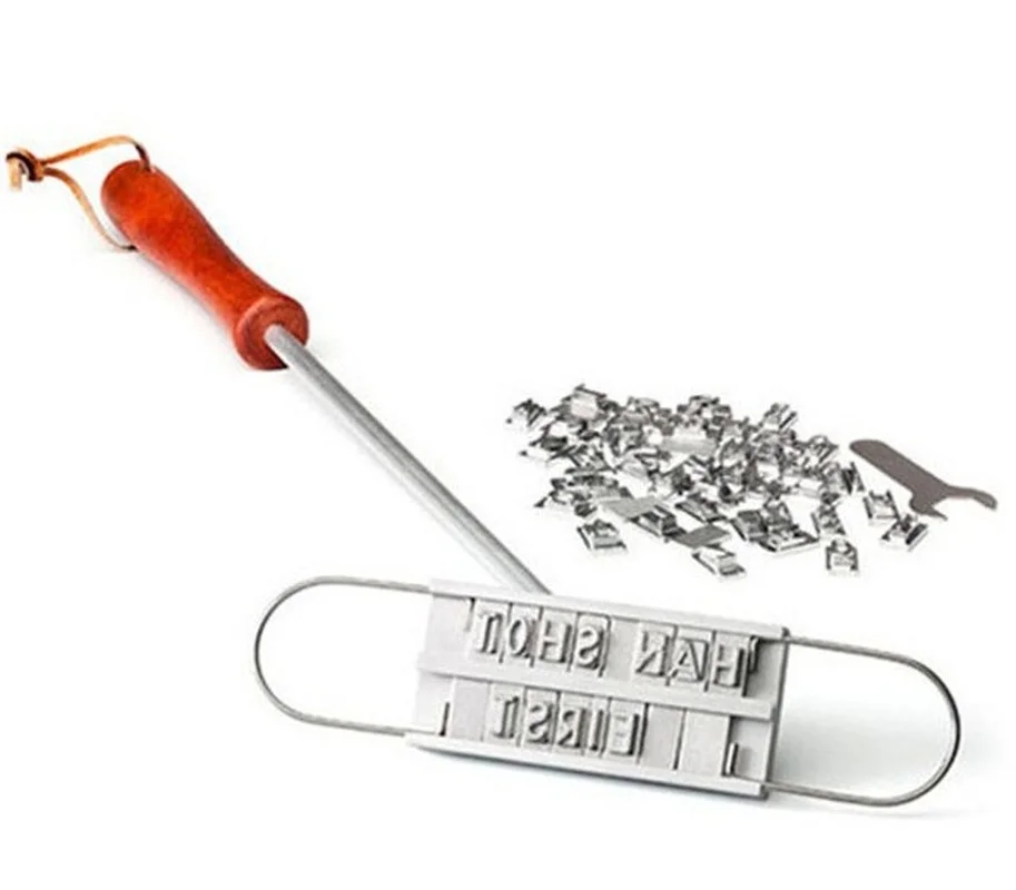 BBQ Barbecue Branding Iron Signature Name Marking Stamp Tool Meat Steak Burger 55 x Letters and 8 spaces