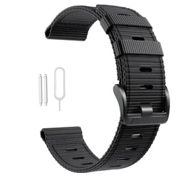 Durable Rugged Nylon Quick Release Sport Wristband - 22mm - 22MM Special Version (Black Black Buckle)