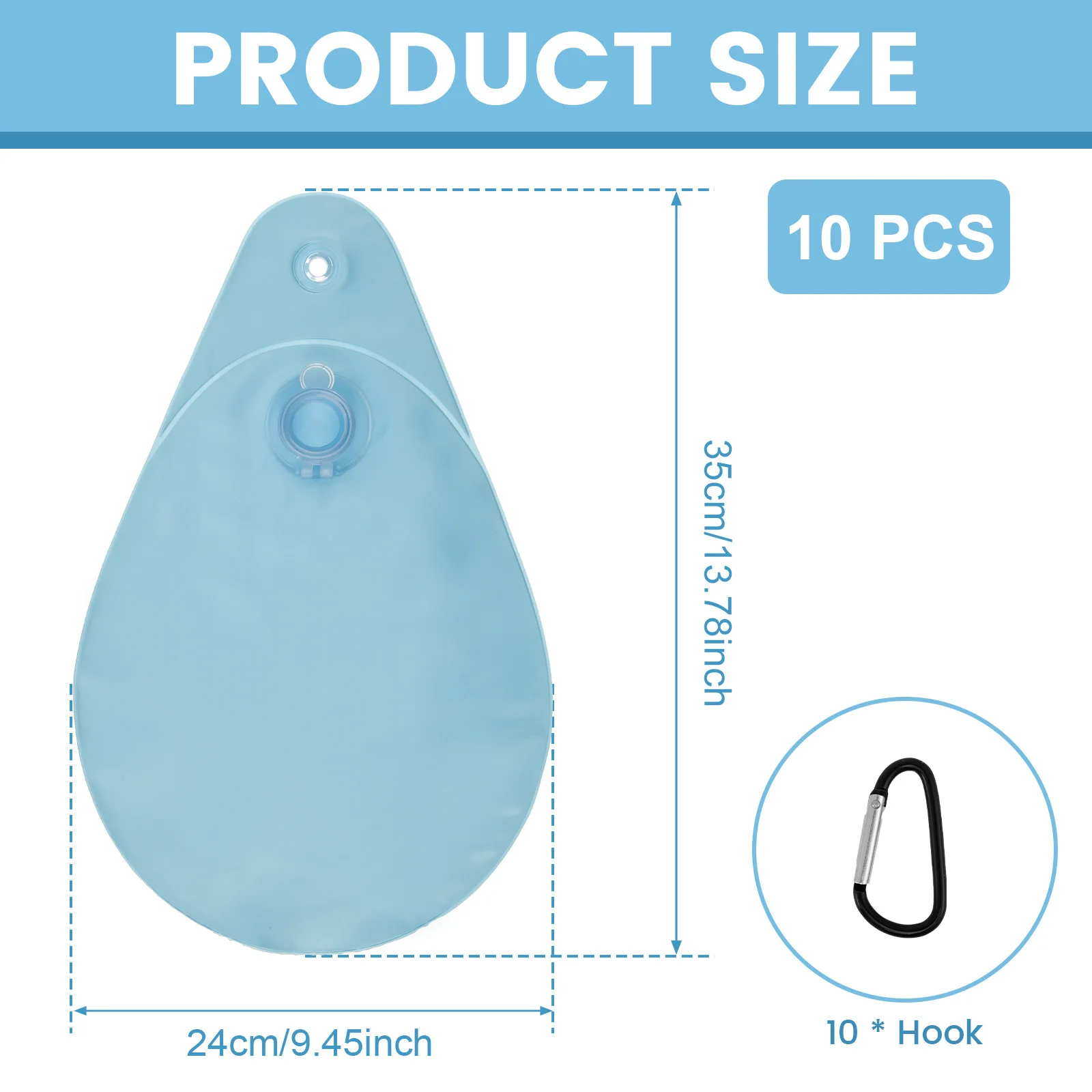 PVC Pool Cover Weights with Hooks for Above Ground Pools