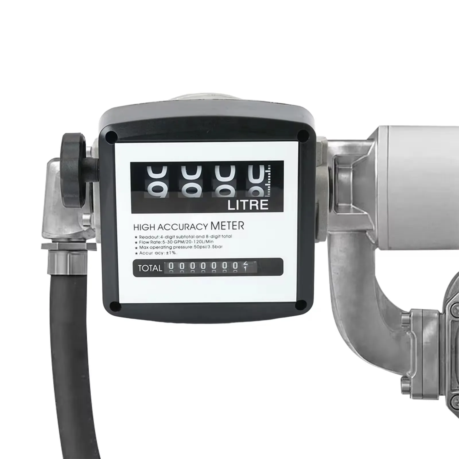 Water Flow Meter Sensor Flowmeter Fuel Gauge Caudalimetro Gasoline Diesel Fuel Oil Flow Indicator Counter DN25 4-digit 0-9999L