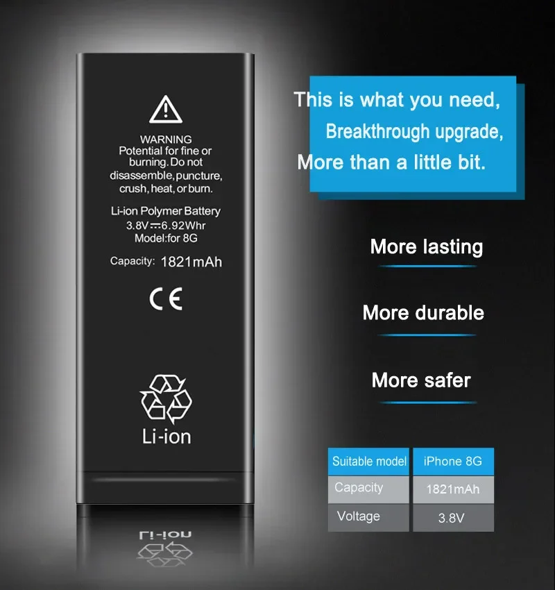 XDOU Battery For IPhone 8 8G IPhone8 IPhone8G 1821mAh Phone