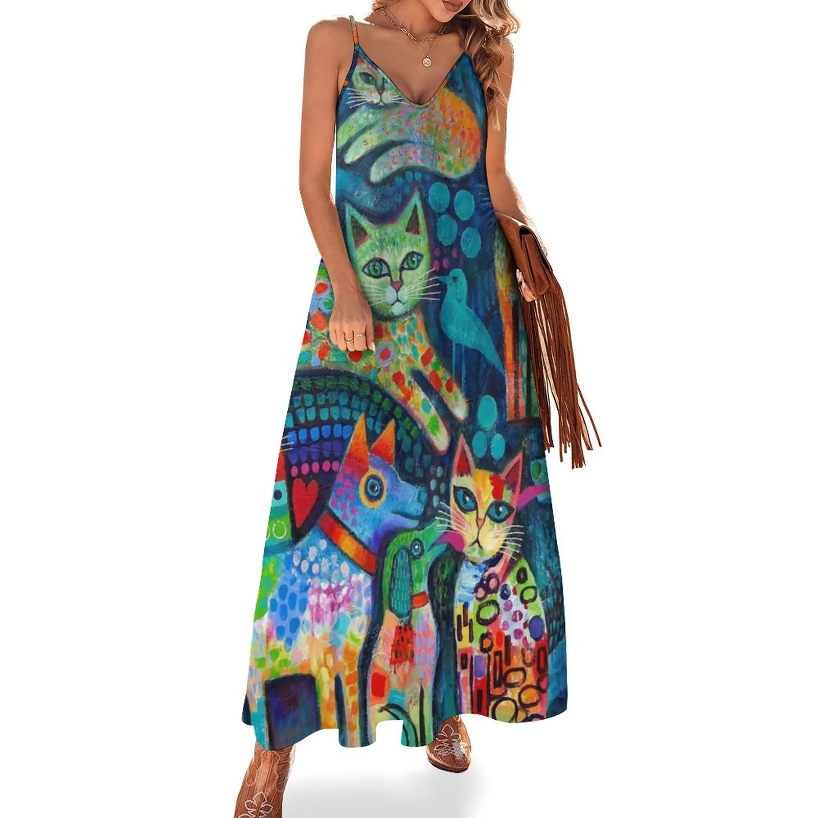 

Dogs and Cats Sleeveless Dress Cocktail of dresses luxury woman evening dress