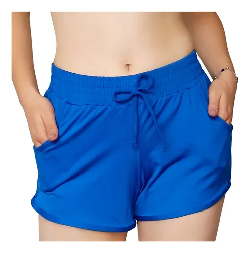 Shorts De Praia Saída Curto Elástico Na Cintura Bermudinha