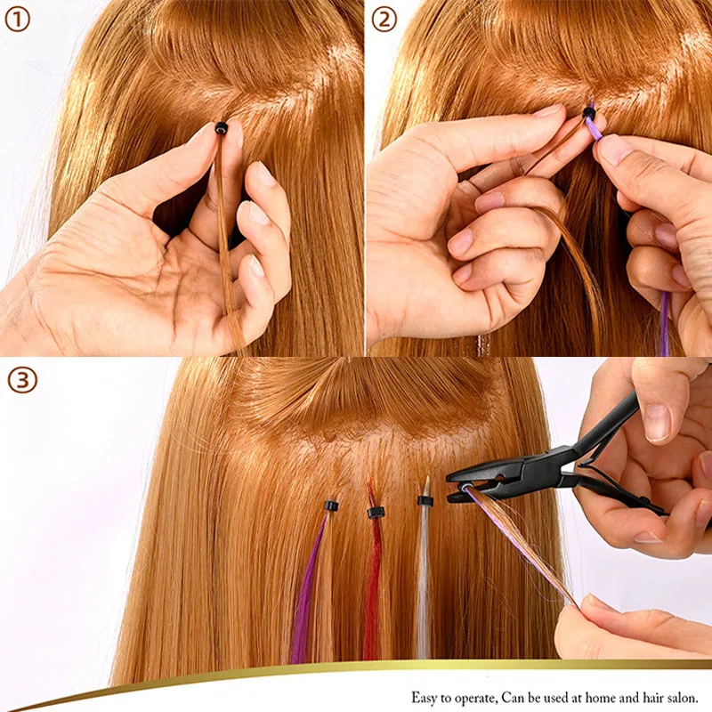 Professional Hair Extension Plier Weft Application Pliers Micro Link Beads Closer Plier