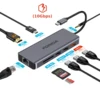 Forida USB Hub C 10Gbps Hub 9 IN 1 Docking Station RJ45 HDMI 4K30Hz 100PD Charging SD/TF Solt Adapter for Laptop Macbook 2