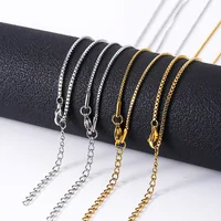 1.2mm Simple Stainless Steel Box Chain Necklace Gold Color Titanium Steel Men Necklace Fashion Women Jewelry Trend Accessories 6
