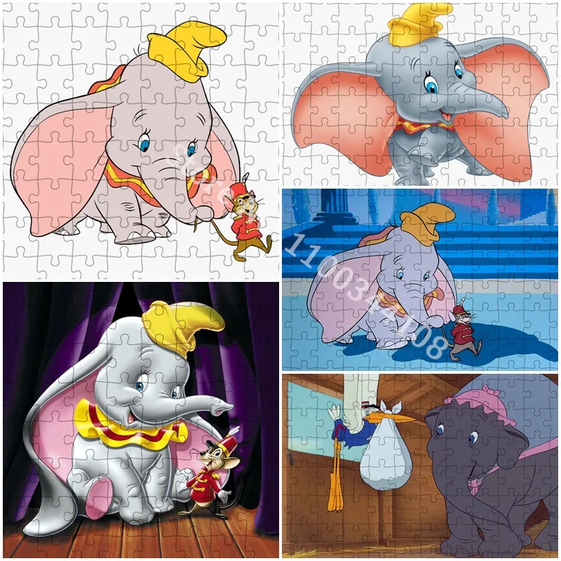 

Disney Dumbo Puzzles 300/500/1000 Pieces Cartoon Cute Pictures Jigsaw Puzzle Educational Toys Family Game for Kids Adults